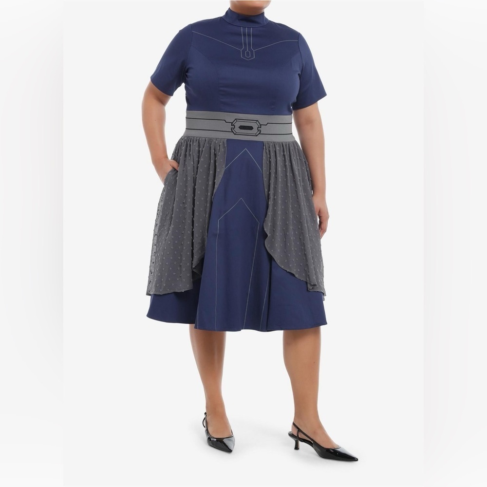 Star Wars Blue and Gray Midi Dress